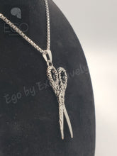 Load image into Gallery viewer, Scissors Necklace, side view
