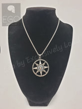 Load image into Gallery viewer, Compass Necklace in Black, front view
