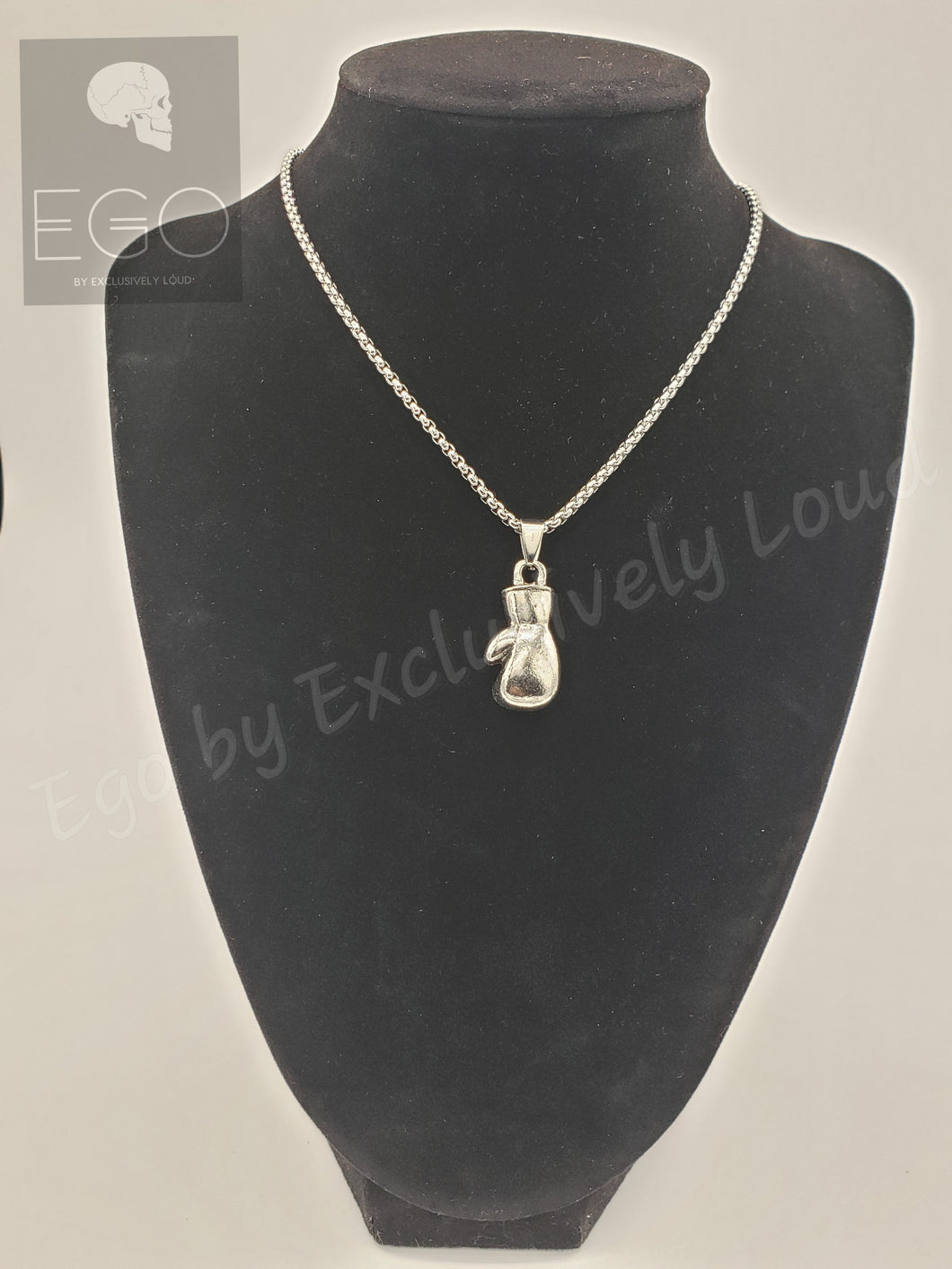 Single Silver Boxing Glove Necklace