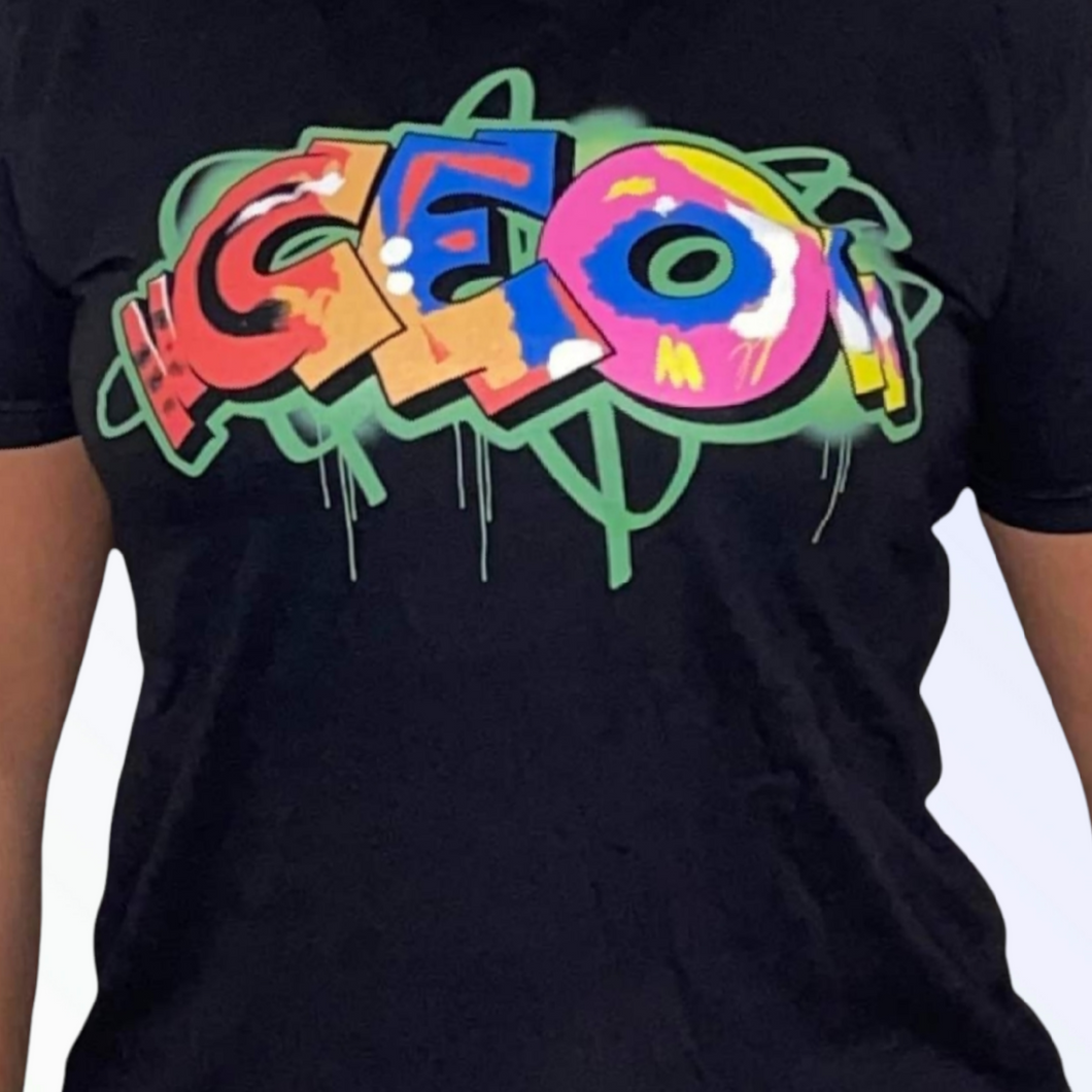 CEO Vibes Graffiti Print Shirt