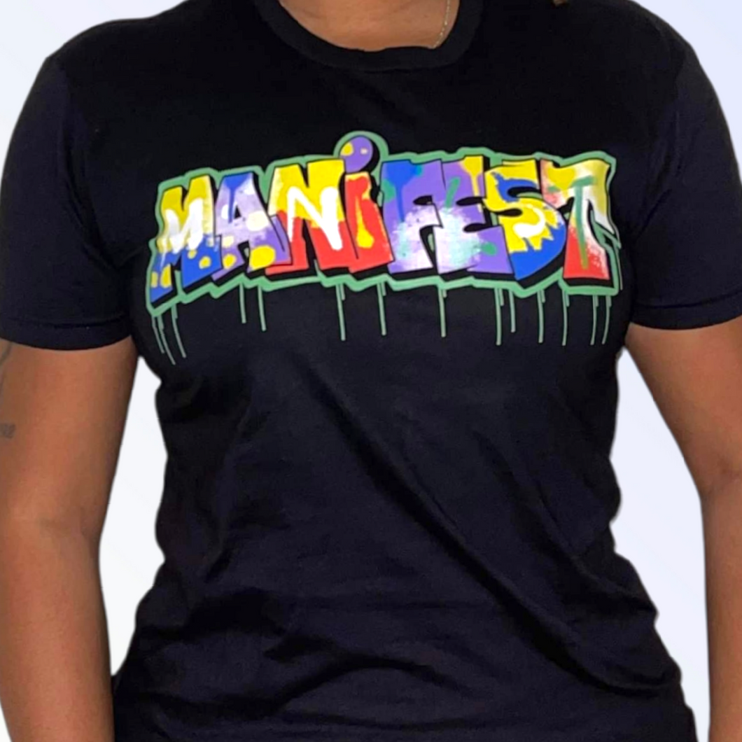 Manifest That Ish Graffiti Print Shirt